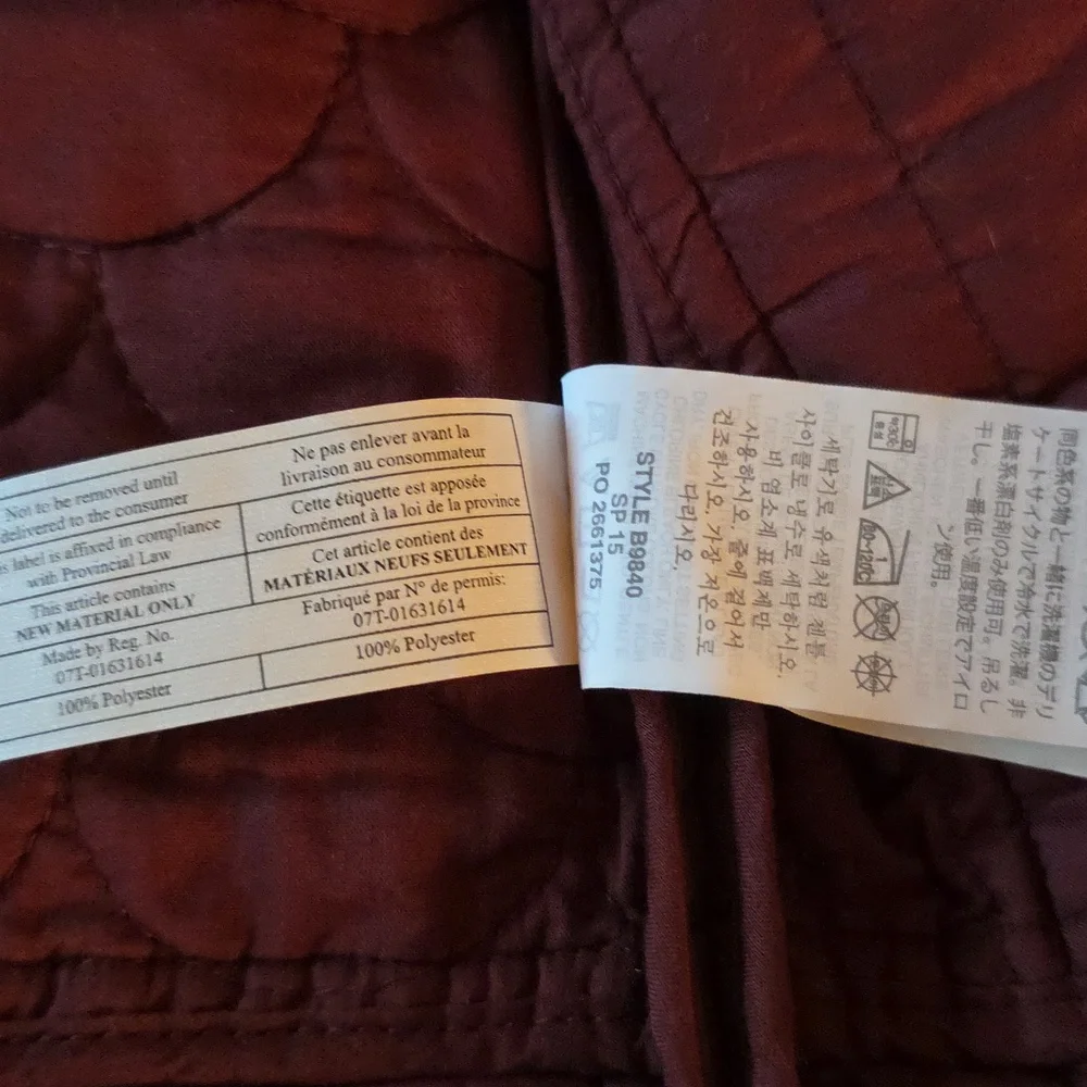 J.CREW Classic Burgundy Wine Quilted Jacket Size XS - Picture 8 of 11